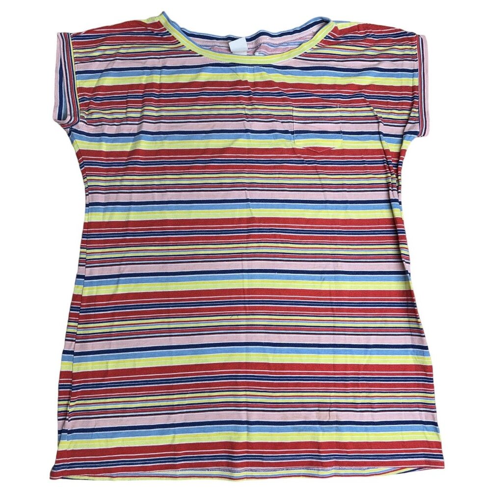Striped Multicolor T-Shirt With Pocket By Mossimo Supply Co XL Polyester Spandex